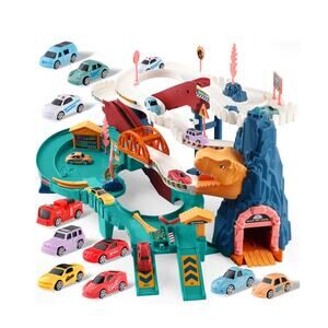 Dinosaur Race Track Playset Toys for Kids Car Ramp Track Set Racetrack - New